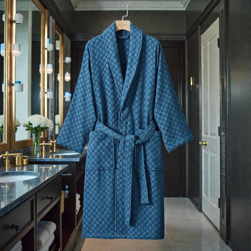 Peignoir femme éponge bleu profond