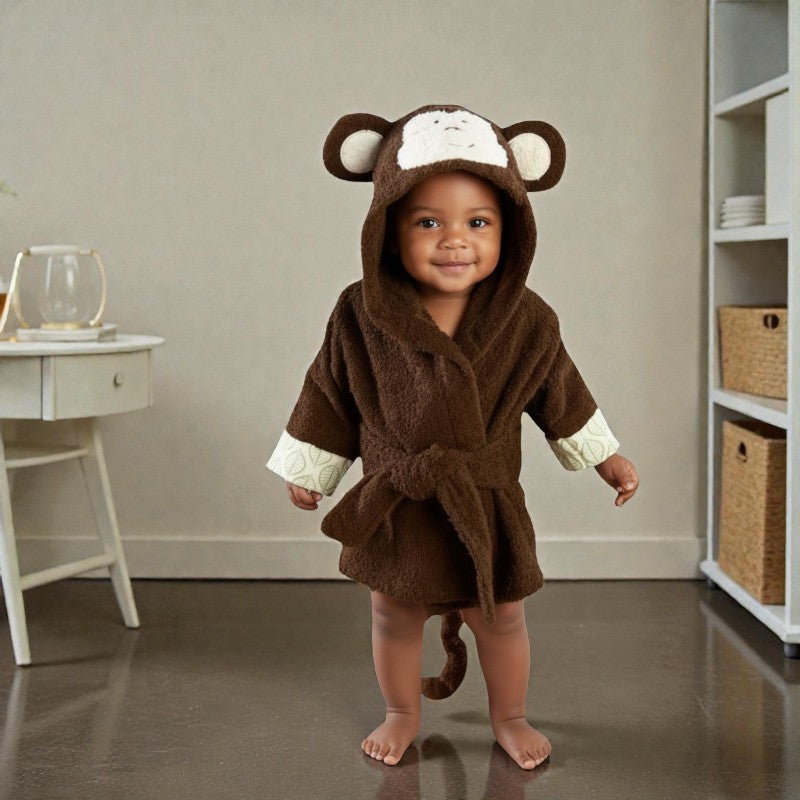Cape de bain bébé singe