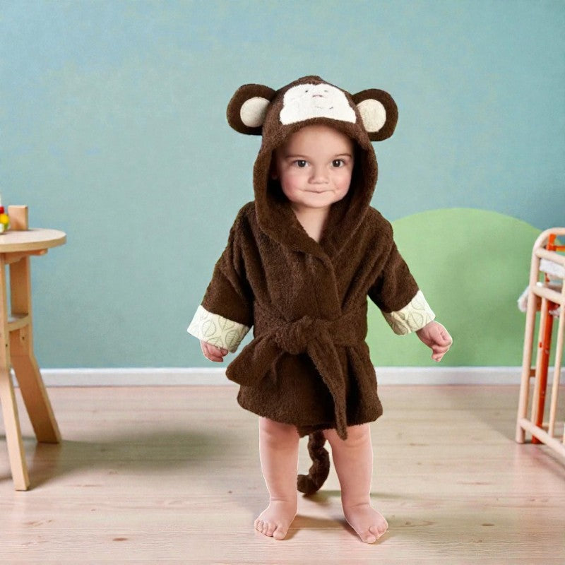 Cape de bain bébé singe