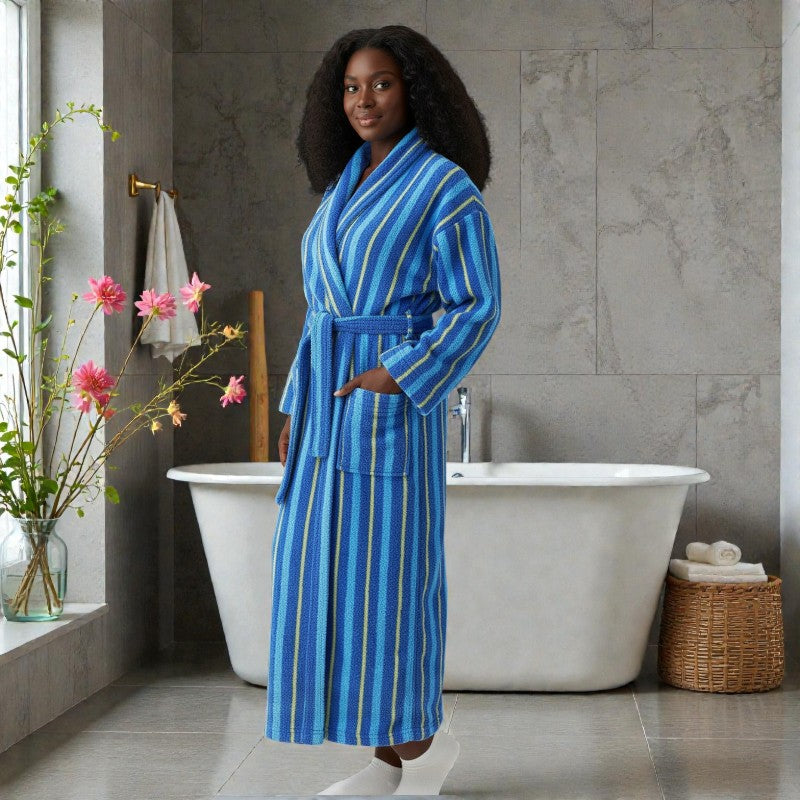 Peignoir femme polaire corail bleu