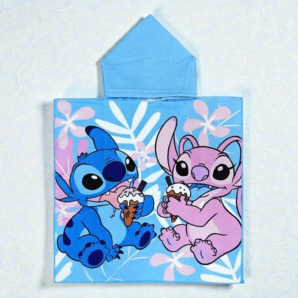 Cape de bain enfant Lilo et Angel bleu