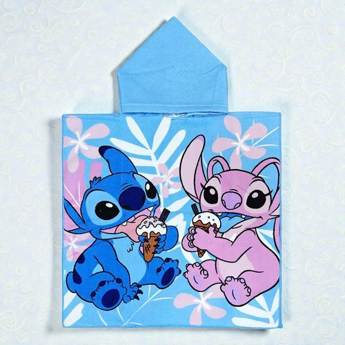 Cape de bain enfant Lilo et Angel bleu
