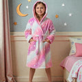 Peignoir enfant polaire rose à étoiles