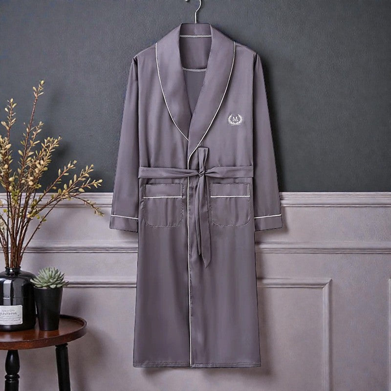Robe de Chambre en Satin Homme | Gris