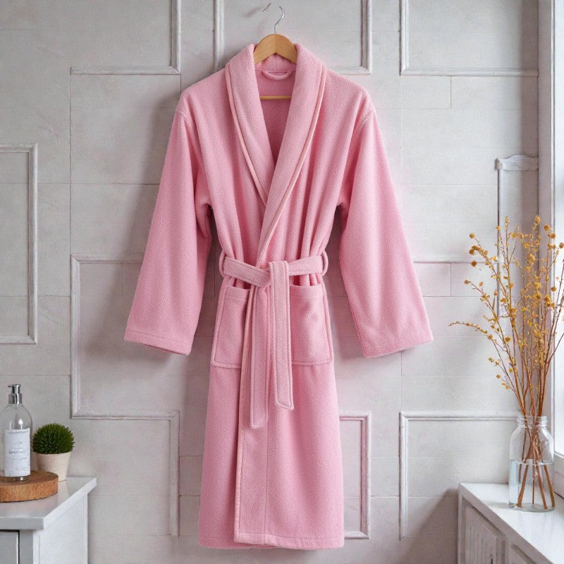 Peignoir éponge femme et homme rose