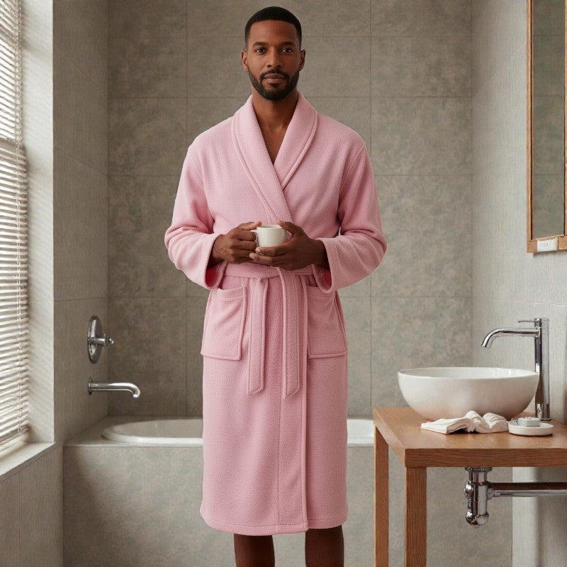 Peignoir éponge femme et homme rose