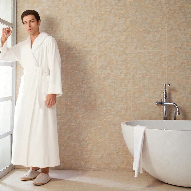 Peignoir homme polaire blanc