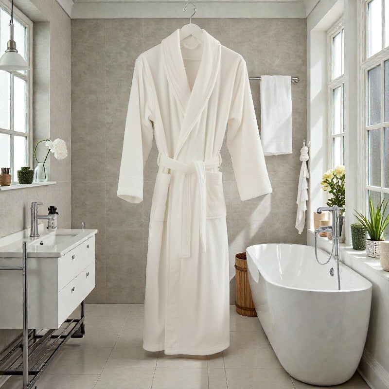 Peignoir homme polaire blanc