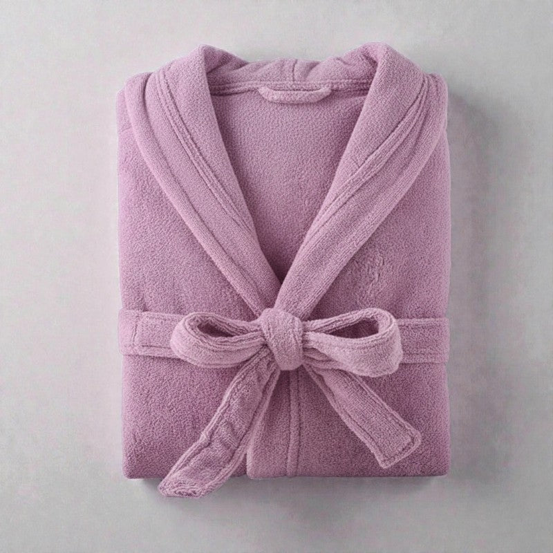 Peignoir homme éponge violet à capuche