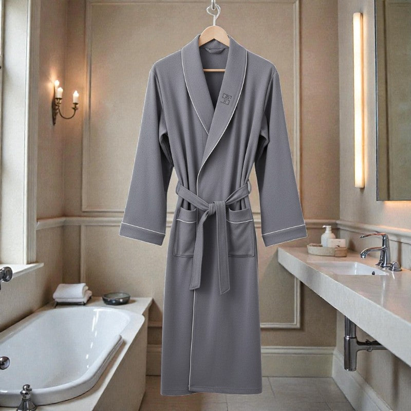 Peignoir homme coton gris