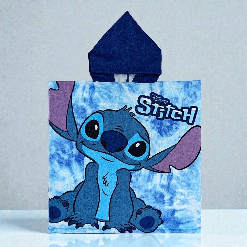 Cape de bain enfant Stitch bleu ciel