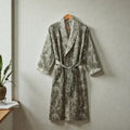Peignoir homme coton jacquard imprimé vert