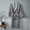 Peignoir homme coton jacquard imprimé gris