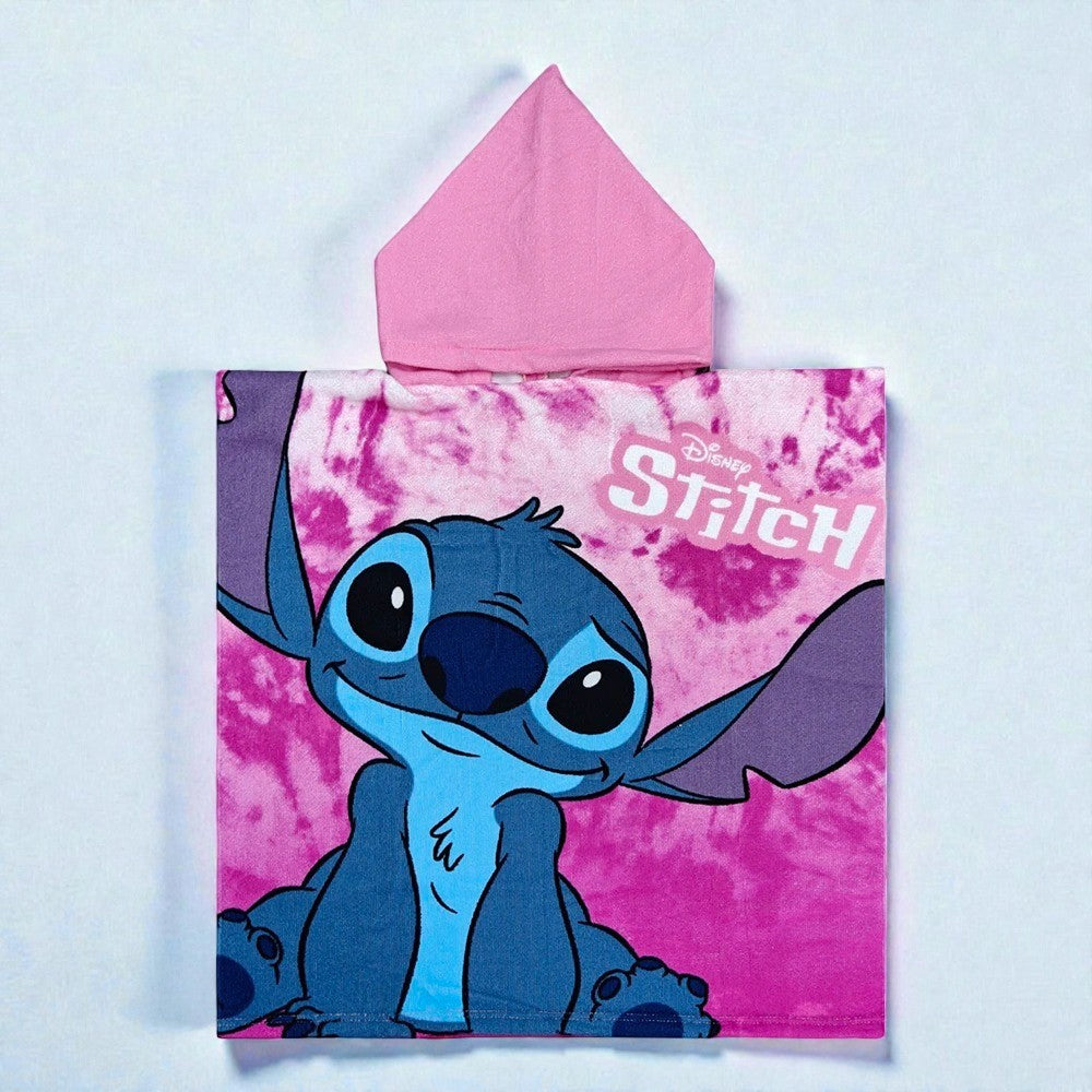 Cape de bain enfant Stitch rose tie-dye