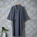 Peignoir homme coton carreaux gris foncé