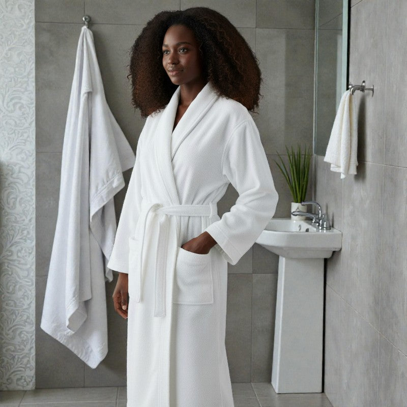Peignoir femme éponge blanc