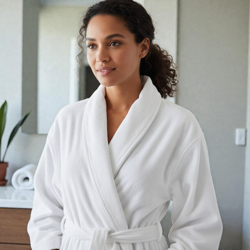 Peignoir femme éponge blanc