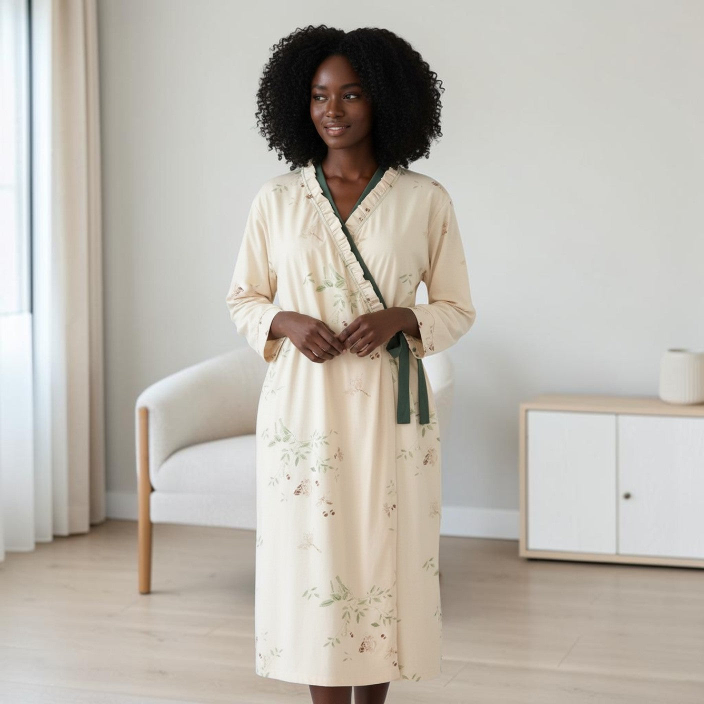 Robe de Chambre Femme | Coton Fleuri