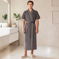 Peignoir | Homme Gris en Éponge Manches Courtes