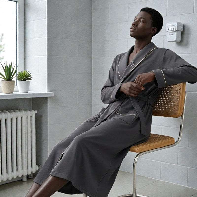 Peignoir en coton homme - Anthracite