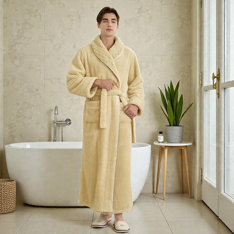 Peignoir polaire homme - Jaune clair