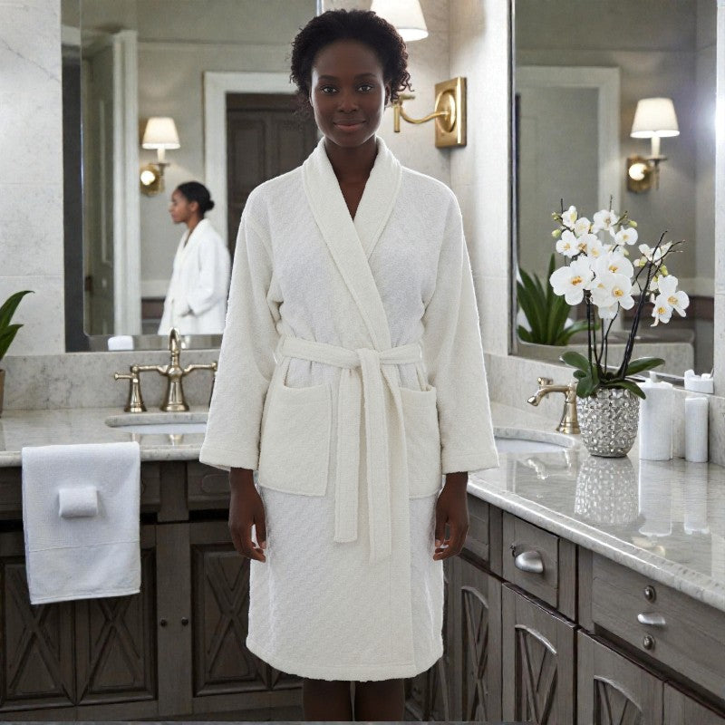 Peignoir femme éponge blanc