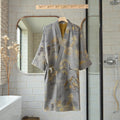 Peignoir homme coton imprimé gris