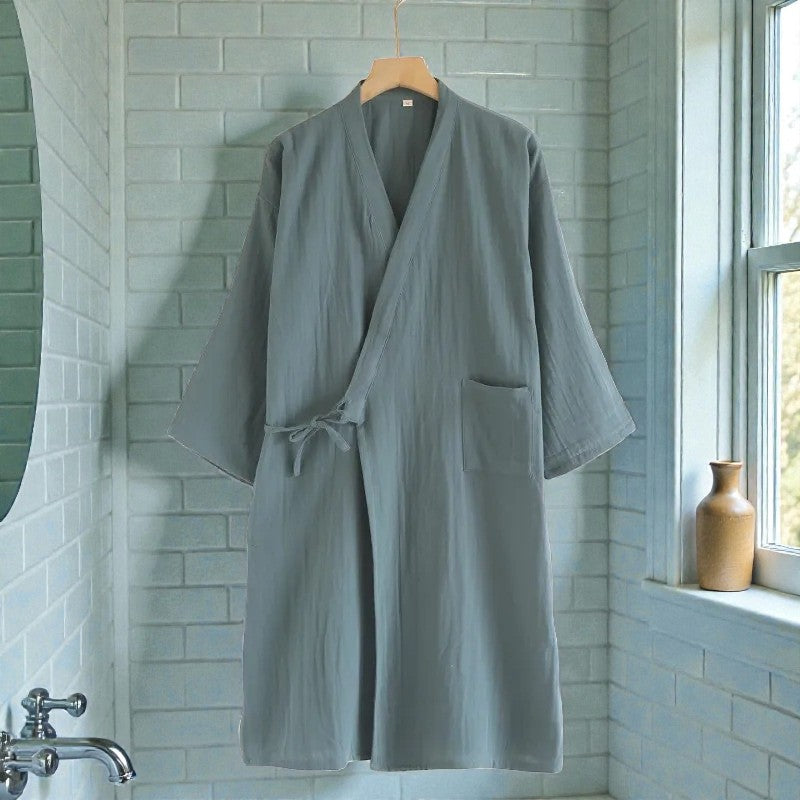 Peignoir homme coton vert