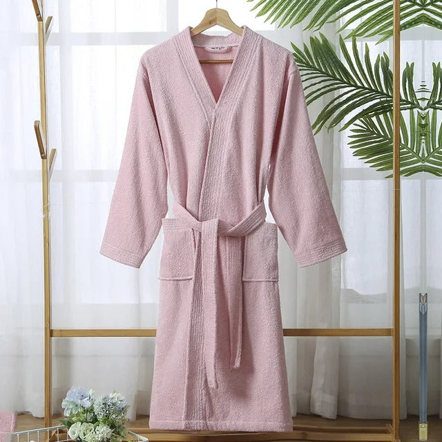 Peignoir femme éponge rose