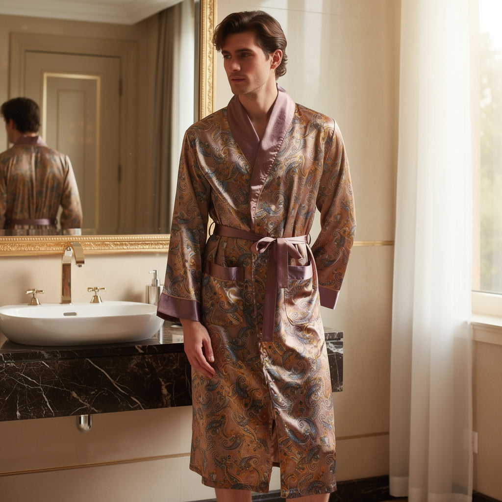 Peignoir Homme | Satin Bronze Confort