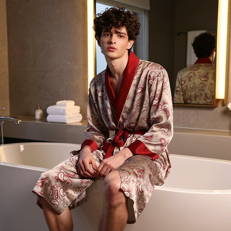 Peignoir en Satin pour Homme | Rouge