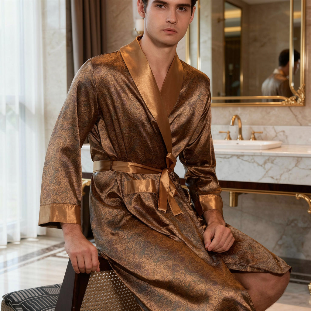 Peignoir en Satin pour Homme | Doré