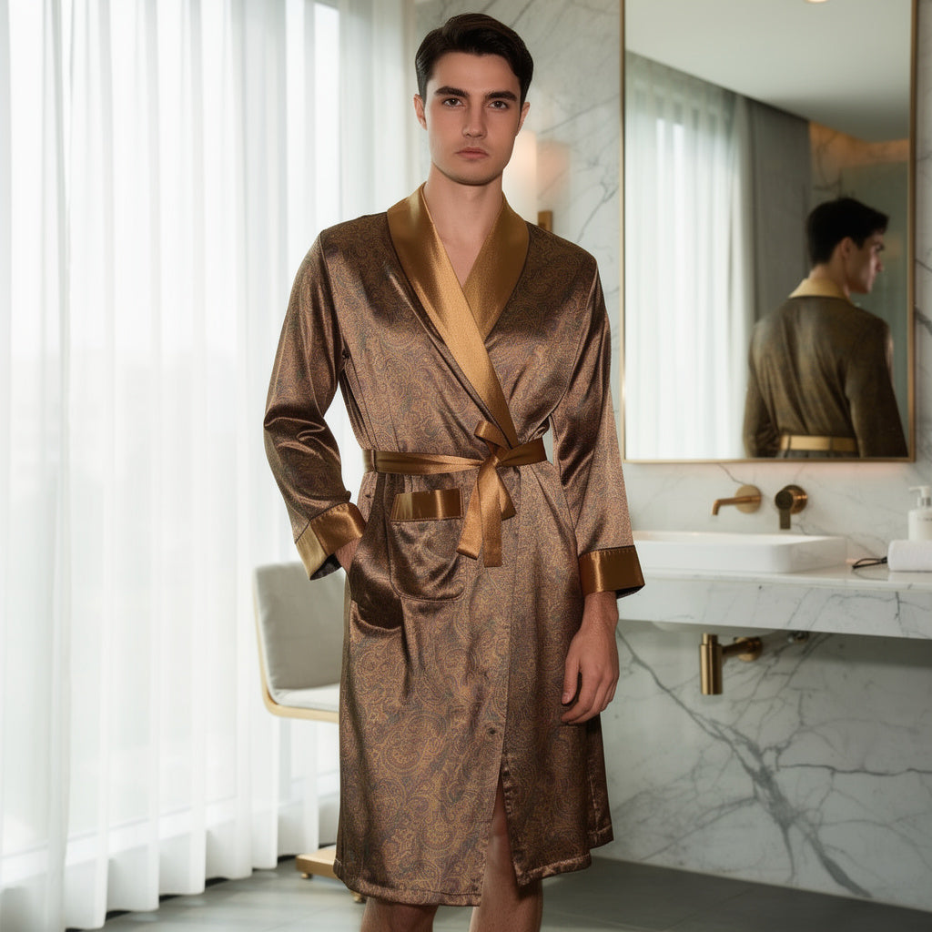 Peignoir en Satin pour Homme | Doré