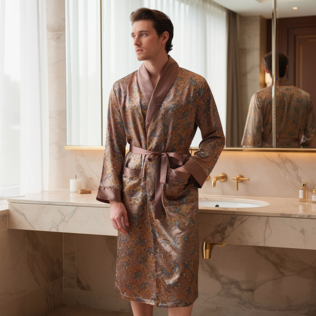 Peignoir Homme | Satin Bronze Confort