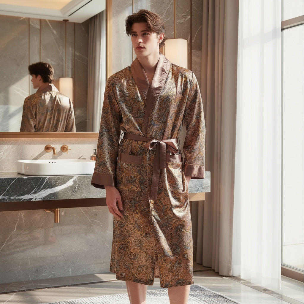 Peignoir Homme | Satin Bronze Confort
