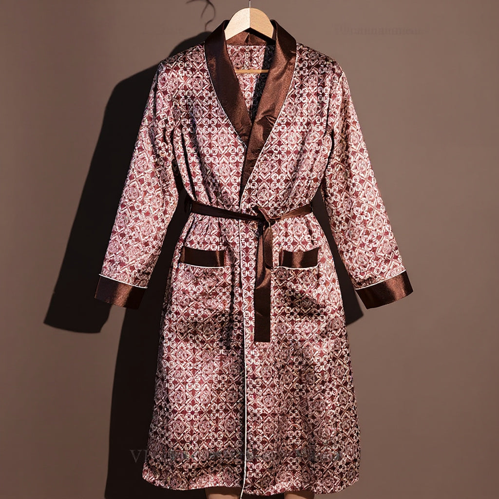 Peignoir Homme Luxe Satin Motifs | Chic