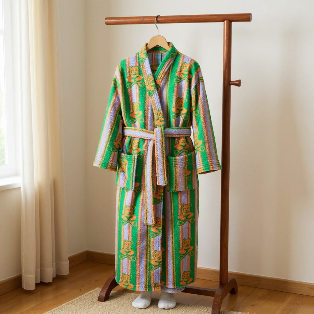 Peignoir femme polaire multicolore à motifs ours
