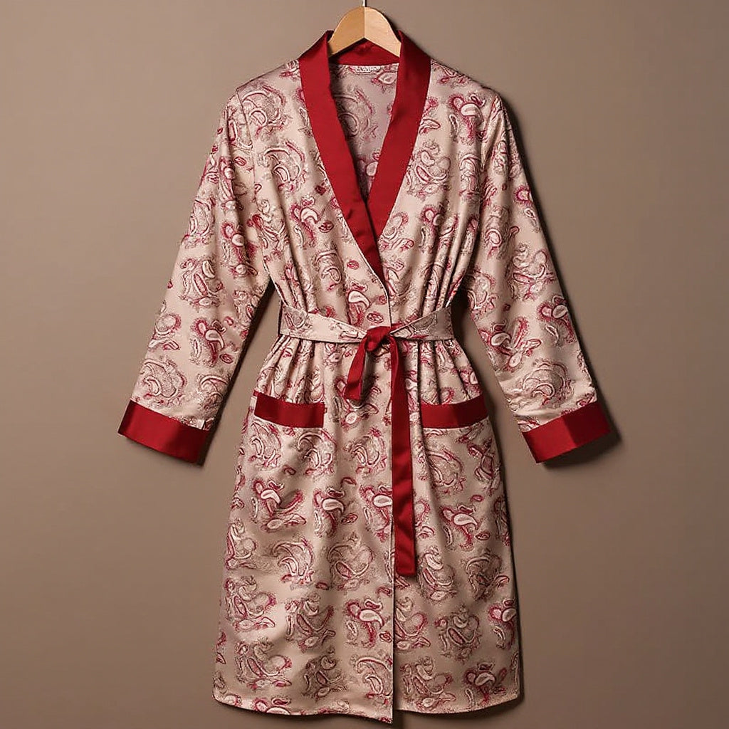 Peignoir en Satin pour Homme | Rouge