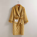 Peignoir femme polaire jaune moutarde